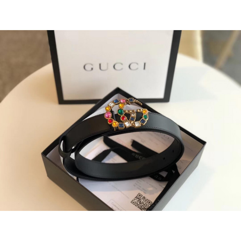 Gucci 30mm Leather Belt With Crystal Double G Buckle 513183 2.jpg