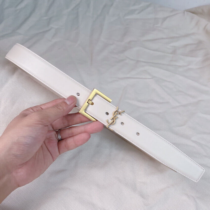 Saint Laurent Monogram Lacquer Leather 30cm Belt 2.jpg